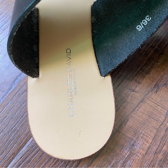 Charles David GIA White/Black Leather Woven Sandal Made in Italy SZ 36/6 - Picture 5 of 8